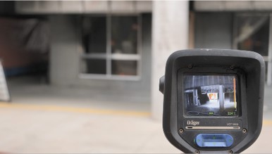 Thermal imaging camera being used at Fire Investigation Training Facility